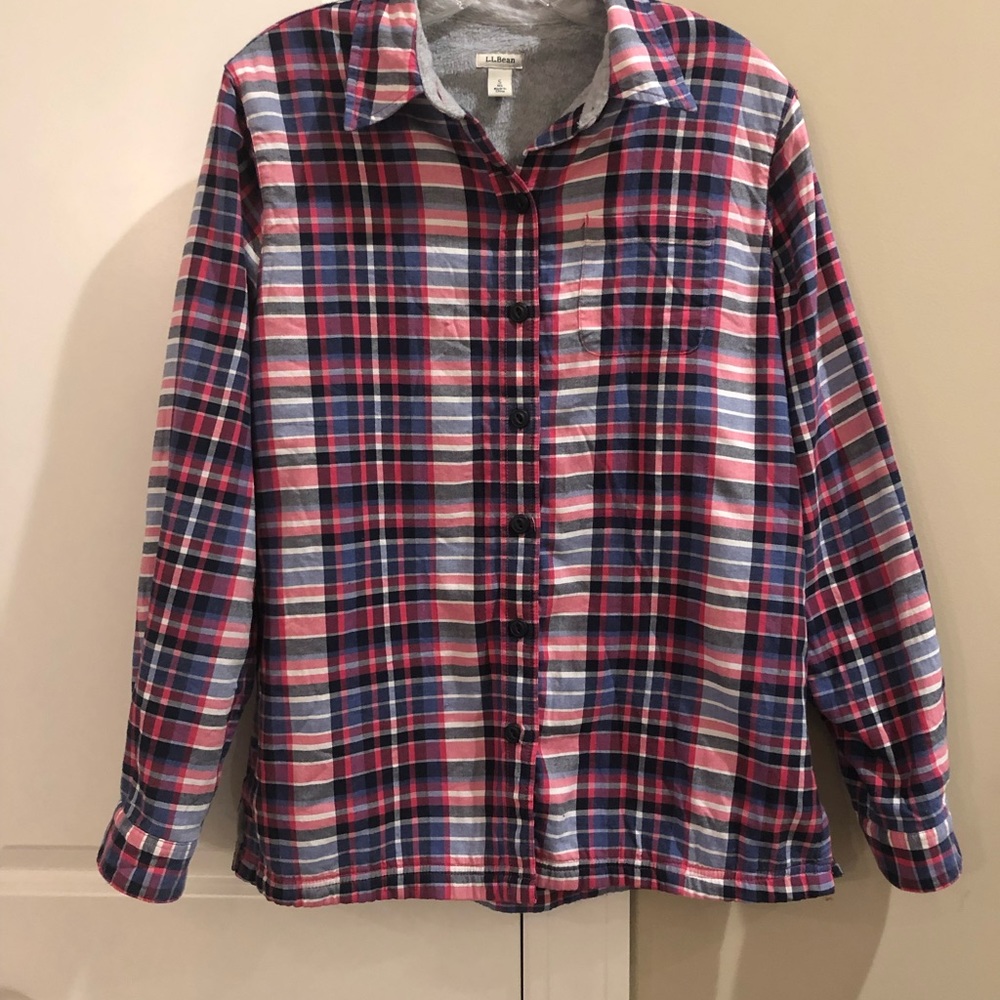 LL bean Fleece Lined Flannel, Size Small